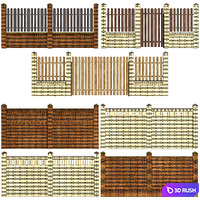 Wicket gate fence 3D Model Vray, Corona