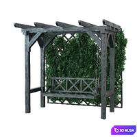 Garden swing 3D Model Vray, Corona