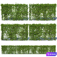 Metal Fence 3D (H - 153) with Ivy v3 3D Model Vray, Corona
