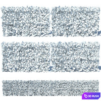 Metal Fence 3D (H - 153) with Ivy v3 3D Model Vray, Corona