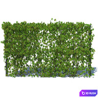 Metal Fence 3D (H - 153) with Ivy v3 3D Model Vray, Corona