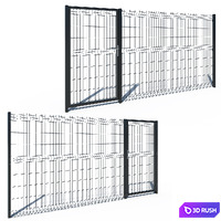 Metal Fence 3D (H-173) 3D Model Vray, Corona