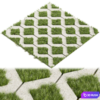 Collection plant vol 398 - grass - concrete - tileable 3D Model Corona