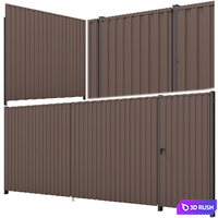 Metal Fence 2 3D Model Vray, Corona