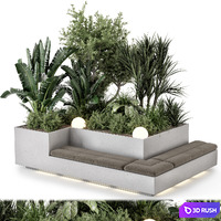 Backyard and Landscape Set Bush and Tree - Set 1180 3D Model Vray, Corona
