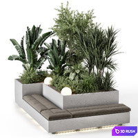 Backyard and Landscape Set Bush and Tree - Set 1180 3D Model Vray, Corona