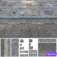 Wet Street 3D Model Vray