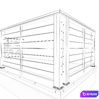 Cable railing 3D Model Vray