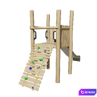 Play platform with slide and ramp 3D Model Vray, Corona