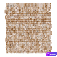 Wooden roof tiles seamless model 3D Model Corona