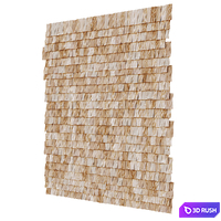 Wooden roof tiles seamless model 3D Model Corona