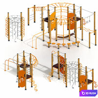 Children playground. Sports ground 3D Model Vray, Corona