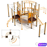 Children playground. Sports ground 3D Model Vray, Corona