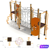 Children playground. Sports ground 3D Model Vray, Corona