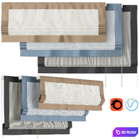 Roman Curtains 185 | Larkbury Curtains | Stripe and Silk 3D Model Vray, Corona