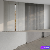 Panel Japanese curtains 3D Model Corona