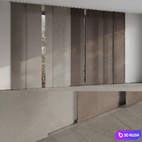 Panel Japanese curtains 3D Model Corona
