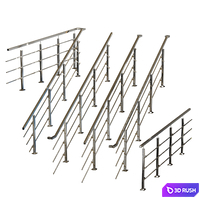 Stainless steel railing 3D Model Corona
