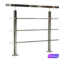 Stainless steel railing 3D Model Corona