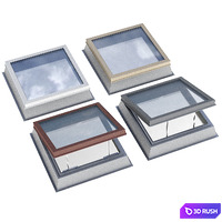Skylight dormer window second light on a flat roof / Modular roof window dormer skylight rooflight 3D Model Vray, Corona