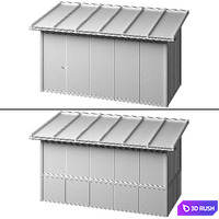 Metal glazed veranda terrace 3D Model Vray, Corona