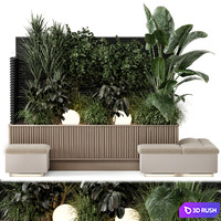 Backyard and Landscape Set Bush and Tree - Set 1452 3D Model Vray, Corona