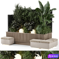 Backyard and Landscape Set Bush and Tree - Set 1452 3D Model Vray, Corona