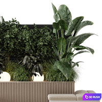 Backyard and Landscape Set Bush and Tree - Set 1452 3D Model Vray, Corona