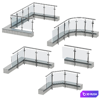 Railings for balconies, terraces. 5 models 3D Model