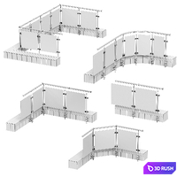 Railings for balconies, terraces. 5 models 3D Model Vray, Corona