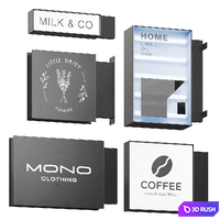 Five modern signage 3D Model Corona