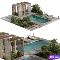 Landscape Furniture Backyard 80 3D Model Vray, Corona
