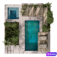 Landscape Furniture Backyard 80 3D Model Vray, Corona