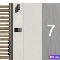 Modern aluminum and concrete fence 02 3D Model Corona
