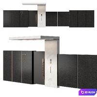 Quarz and marble fence_03 3D Model Corona