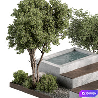 Landscape Furniture Backyard 82 3D Model Vray, Corona