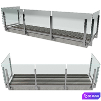 TERRACE AND BALUSTRADE NO5 3D Model Vray, Corona