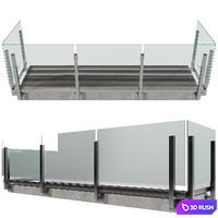 TERRACE AND BALUSTRADE NO5 3D Model Vray, Corona