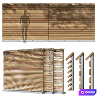 Rail fence 3D Model Vray, Corona
