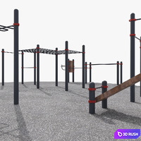 Outdoor workout area 02 3D Model Vray, Corona