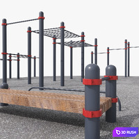 Outdoor workout area 02 3D Model Vray, Corona