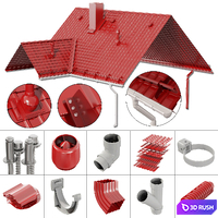 Roof big constructor n1 3D Model Vray, Corona