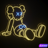decorative lamp made of flexible neon KAWS