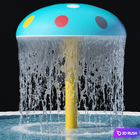 Water park mushroom 3D Model Vray, Corona