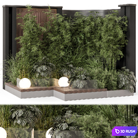 Backyard and Landscape Set Bush and Tree - Set 1706 3D Model Vray, Corona