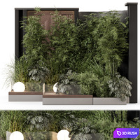 Backyard and Landscape Set Bush and Tree - Set 1706 3D Model Vray, Corona