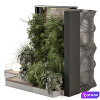 Backyard and Landscape Set Bush and Tree - Set 1706 3D Model Vray, Corona