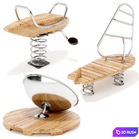 Playtex. sailboat. Spring rocker. Pinwheel. 3D Model Vray, Corona