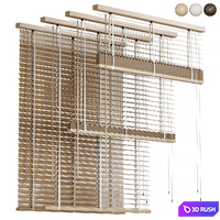 Wooden blinds 02, Folding wooden blinds 3D Model Corona