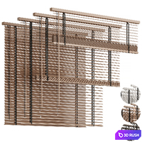 Wooden blinds 04, Folding wooden blinds 3D Model Corona